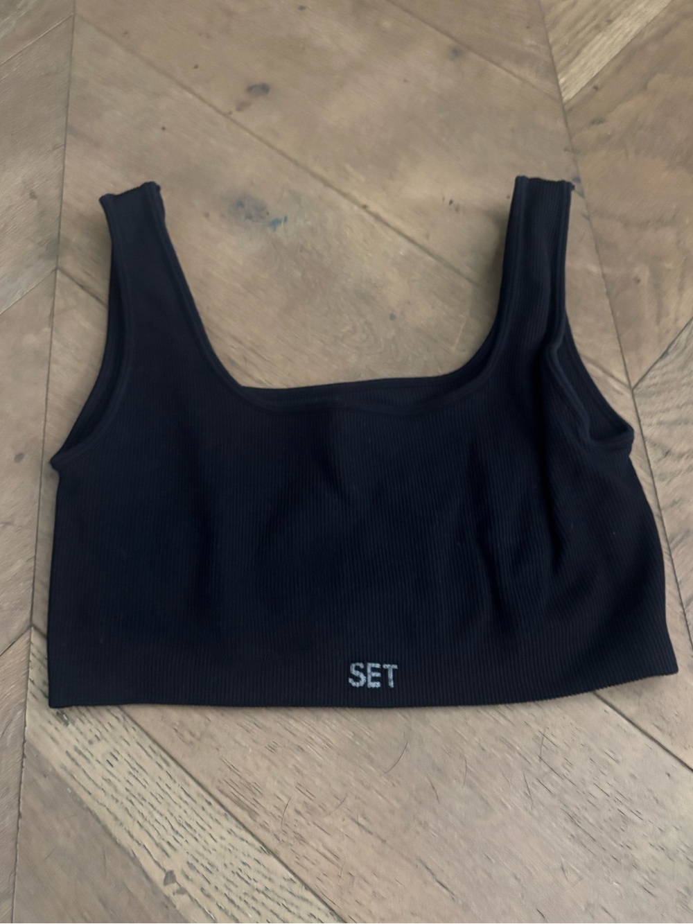 SET Active Sculptflex Box Cut Sports Bra Onyx Black